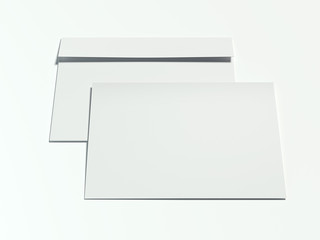 Two blank envelopes. 3d rendering