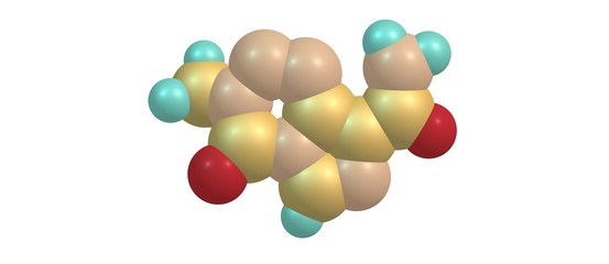 Temozolomide molecular structure isolated on white