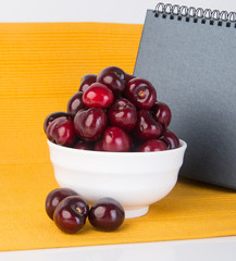 Fresh cherry berry on background