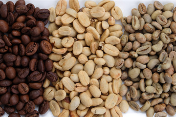three types coffee beans