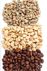 three types coffee beans