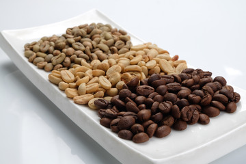 three types coffee beans