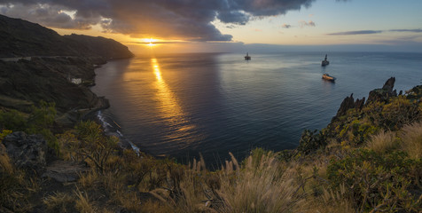 dramatic sunrise over the Atlantic, Tenerife