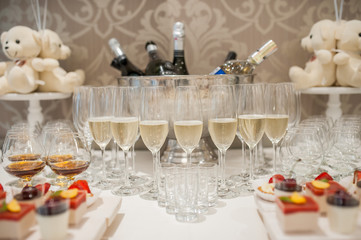 glasses on the wedding table
