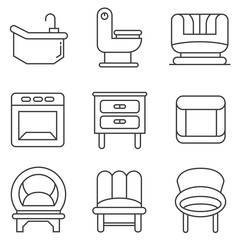 furniture icons, home decor icons