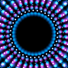 Blue purple abstract glowing lights circle background