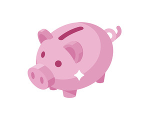 Piggy bank simple vector illustration.