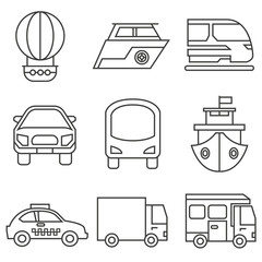 transportation icons, vehicle icons