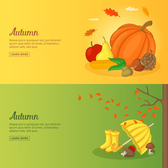 Autumn banner or poster set collection vector illustration