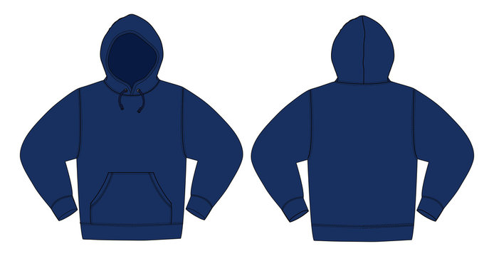 Illustration of hoodie (hooded sweatshirt) / Navy color