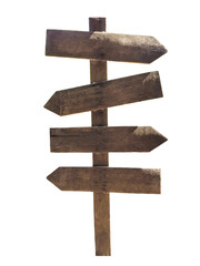 wooden arrow sign isolated
