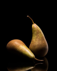 Pear on a black background