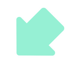 Pointer, arrow in modern flat style. Arrow button isolated on white background. Symbol for web design, site, app, UI.