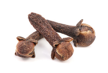 dry spice cloves isolated on white background