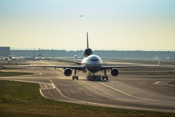 Fototapeta na wymiar Airplane on the runway
