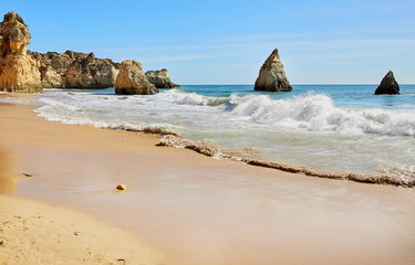 Fototapeta na wymiar Portimao beach in Algarve, Portugal