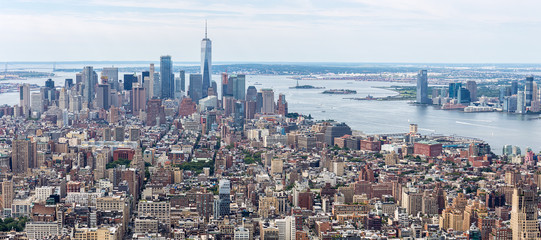 Fototapeta na wymiar Loiwer Manhattan Skyline Aerial View, NYC, USA