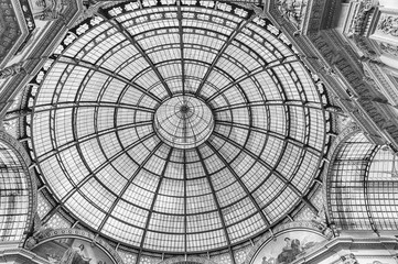 Glass dome of the Galleria Vittorio Emanuele II, Milan, Italy