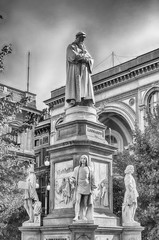 Statue of Leonardo da Vinci in Milan, Italy
