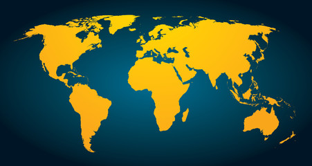 Fototapeta na wymiar World Map stylisée