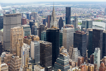 Manhattan Skyscraprers Aerial View, NYC, USA