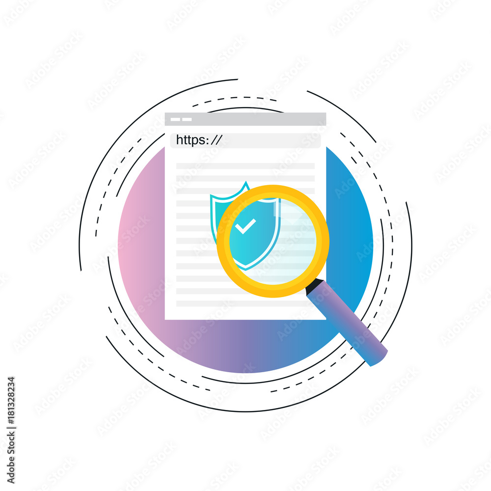 Poster internet security, online data protection, site access authorization gradient color vector illustrat