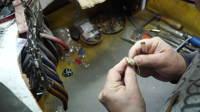 Jeweler work with gold