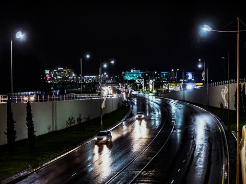 blurry background wallpaper traffic night city lights