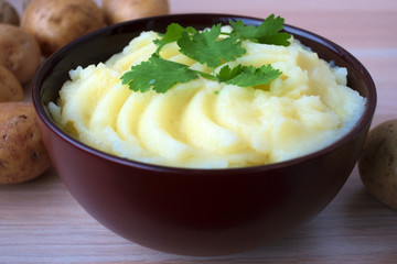 delicious cooked mashed potatoes