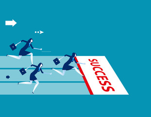 Competition of business team. Concept business vector illustration.