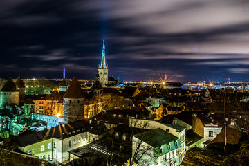 Naklejka premium A beautiful view to the night city