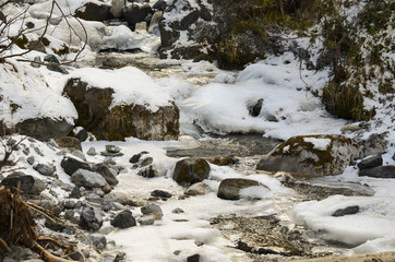 Icy stream / creek. Switzerland