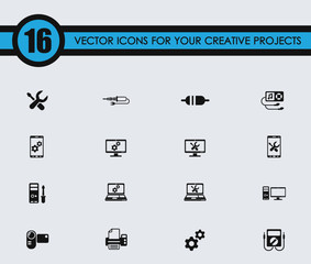 electronics repair vector icons for your creative ideas