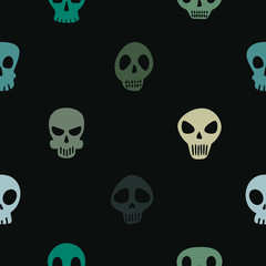 Seamless pattern with skulls for your design