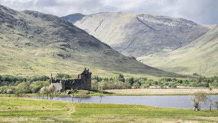 Kilchurn Castle, ruins near Loch Awe, Argyll and Bute, Scotland.