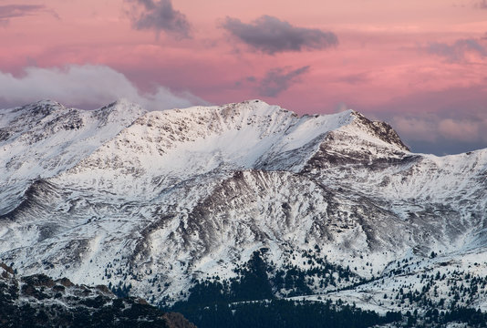 Fototapeta Mountain panorama in the Italy during sunset. Beautiful natural landscape in the Italy mountain
