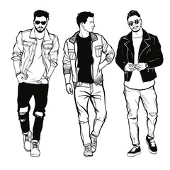 Vector drawing of male fahion