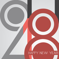 Best Wishes - Abstract Retro Style Happy New Year Greeting Card or Background, Creative Design Template - 2018