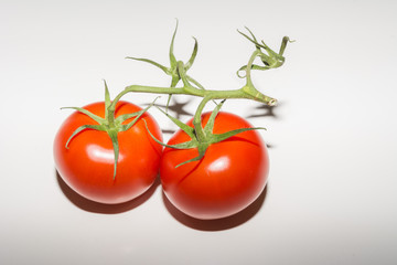 Zwei Tomaten auf Weiß