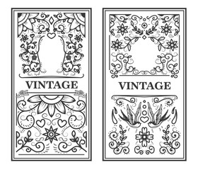 Vintage frame on light background. Vector design element