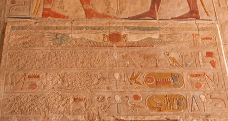 Temple of Queen Hatshepsut, drawings on the temple