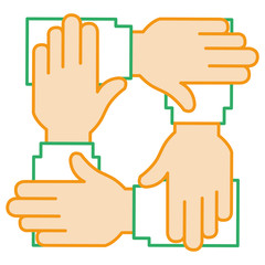 businesspeople hands teamwork icon
