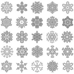 collection christmas snow flakes