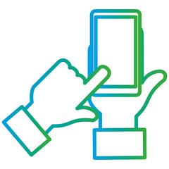 hands human with smartphone device