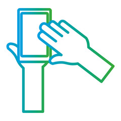 hands human with smartphone device