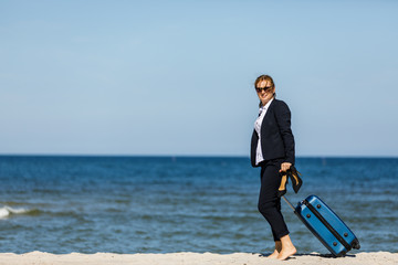 Woman relaxing on beach