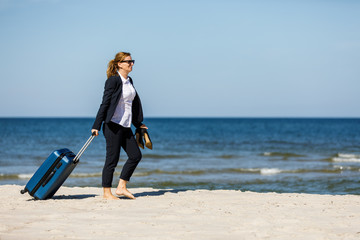Woman relaxing on beach