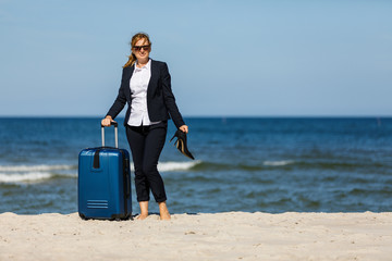 Woman relaxing on beach