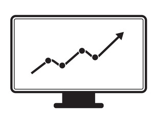 marketing monitor icon on white background. marketing monitor sign. flat style. computer analysis symbol.