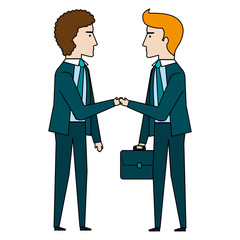 businesspeople with portfolio avatars characters